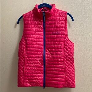 Vineyard Vines Bright Pink Quilted Sleeveless Vest Women’s Size Small Nylon